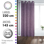 Set de Cortinas Textura Lino 2 Paños de 145 x 220 cm Morado
