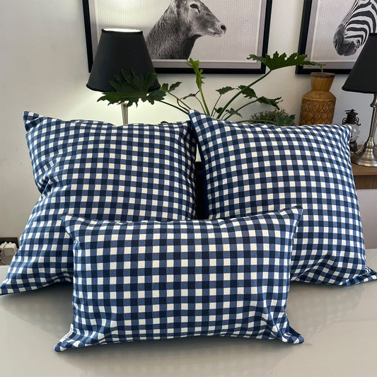 Funda Cojin Decorativo Diseño Rayas Azul