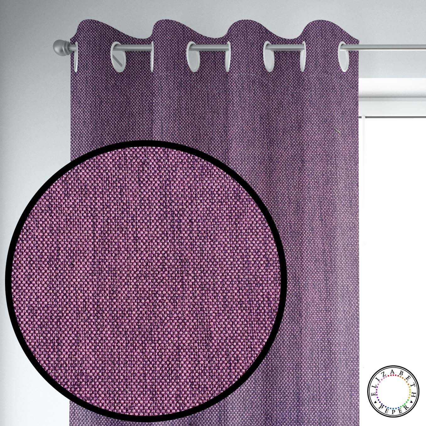 Set de Cortinas Textura Lino 2 Paños de 145 x 220 cm Morado