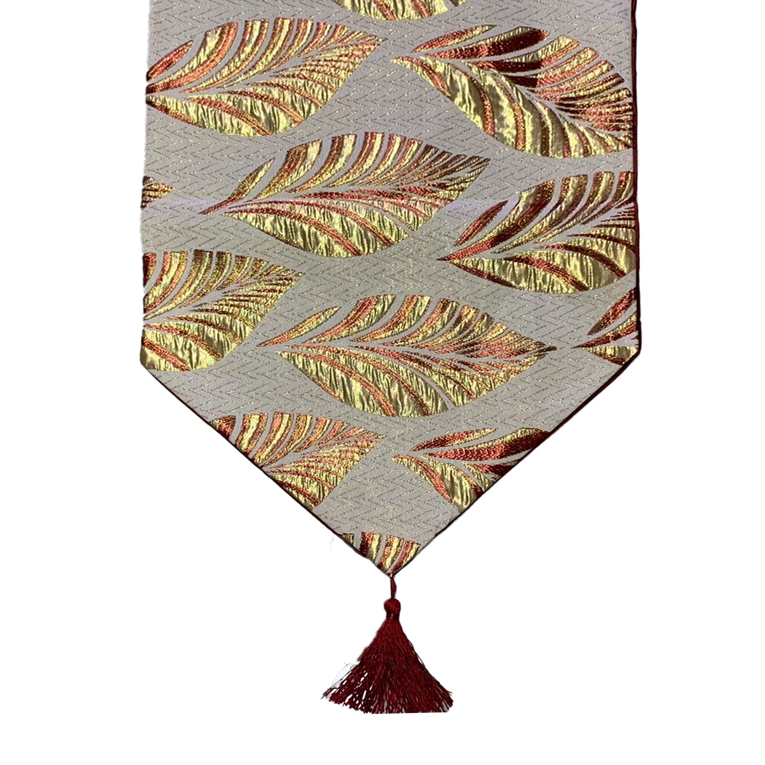 Camino De Mesa Con Diseño Rojo con Dorado