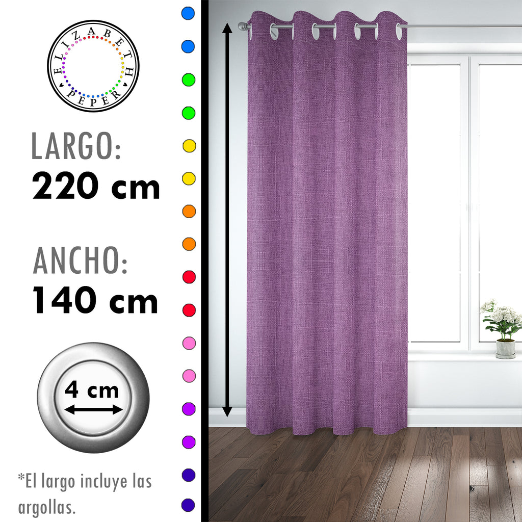 Set de Cortinas Blackout 2 Paños de 140 x 220 cm Morado
