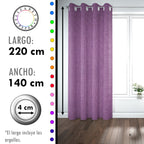 Set de Cortinas Blackout 2 Paños de 140 x 220 cm Morado