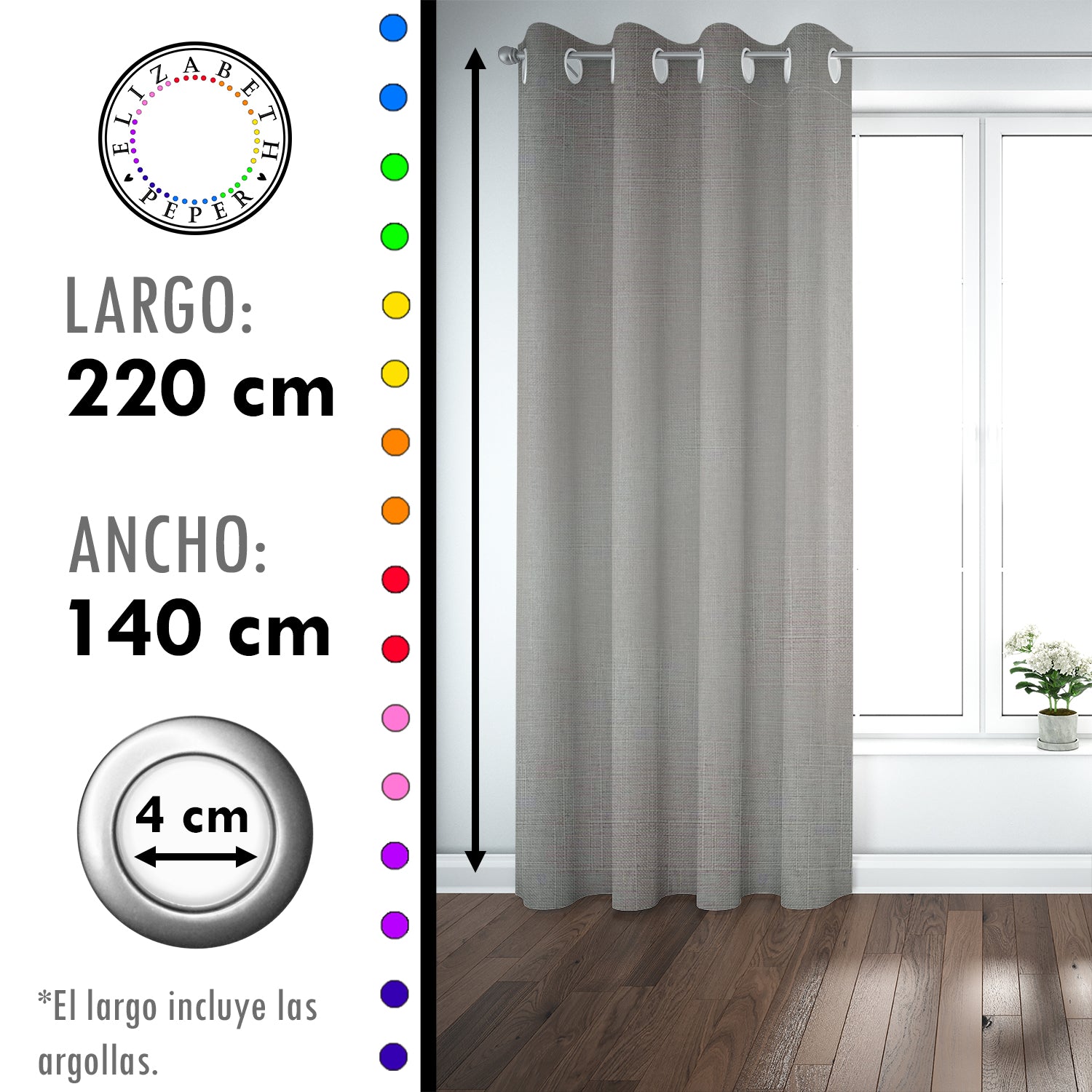 Set de Cortinas Blackout 2 Paños de 140 x 220 cm Invierno