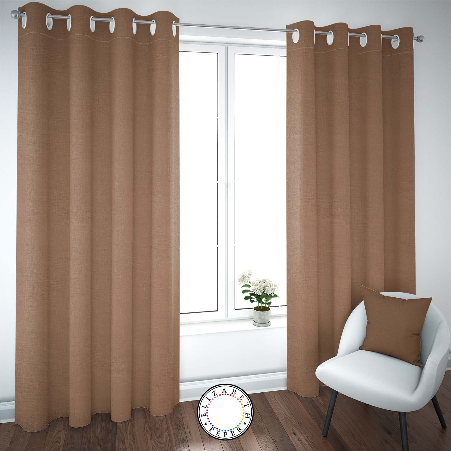 Set de Cortinas Blackout 2 Paños de 140 x 220 cm Café
