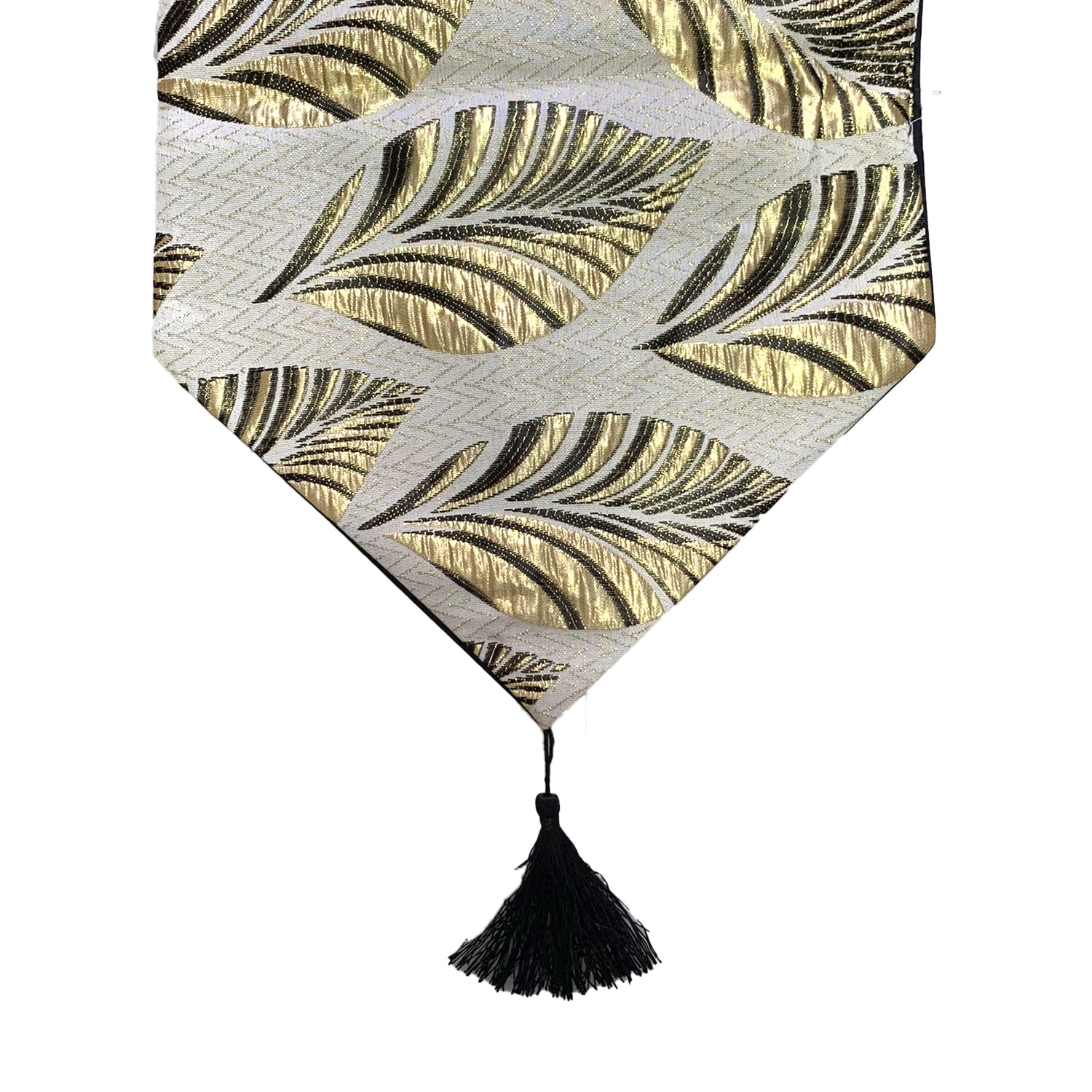 Camino De Mesa Con Diseño Negro con Dorado