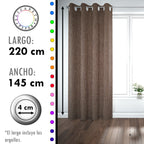 Set de Cortinas Textura Lino 2 Paños de 145 x 220 cm Café