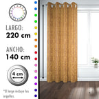Set de Cortinas Hogar 2 Paños de 140 x 220 cm Dorado