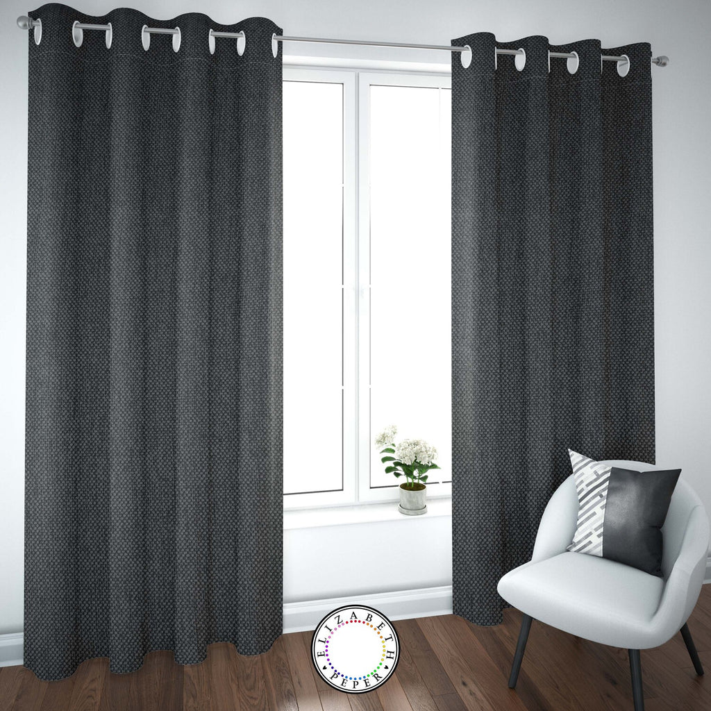 Set de Cortinas Textura Lino 2 Paños de 145 x 220 cm Negro