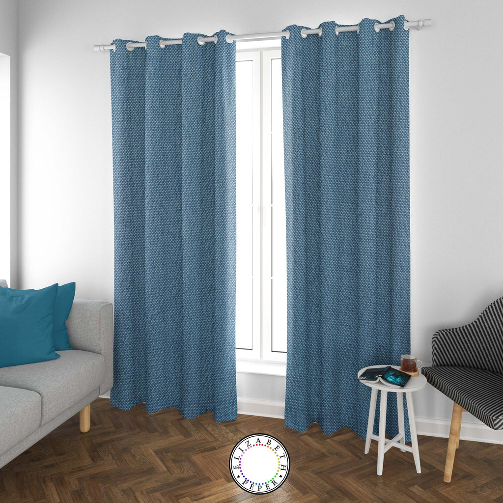 Set de Cortinas Textura Lino 2 Paños de 145 x 220 cm Azul