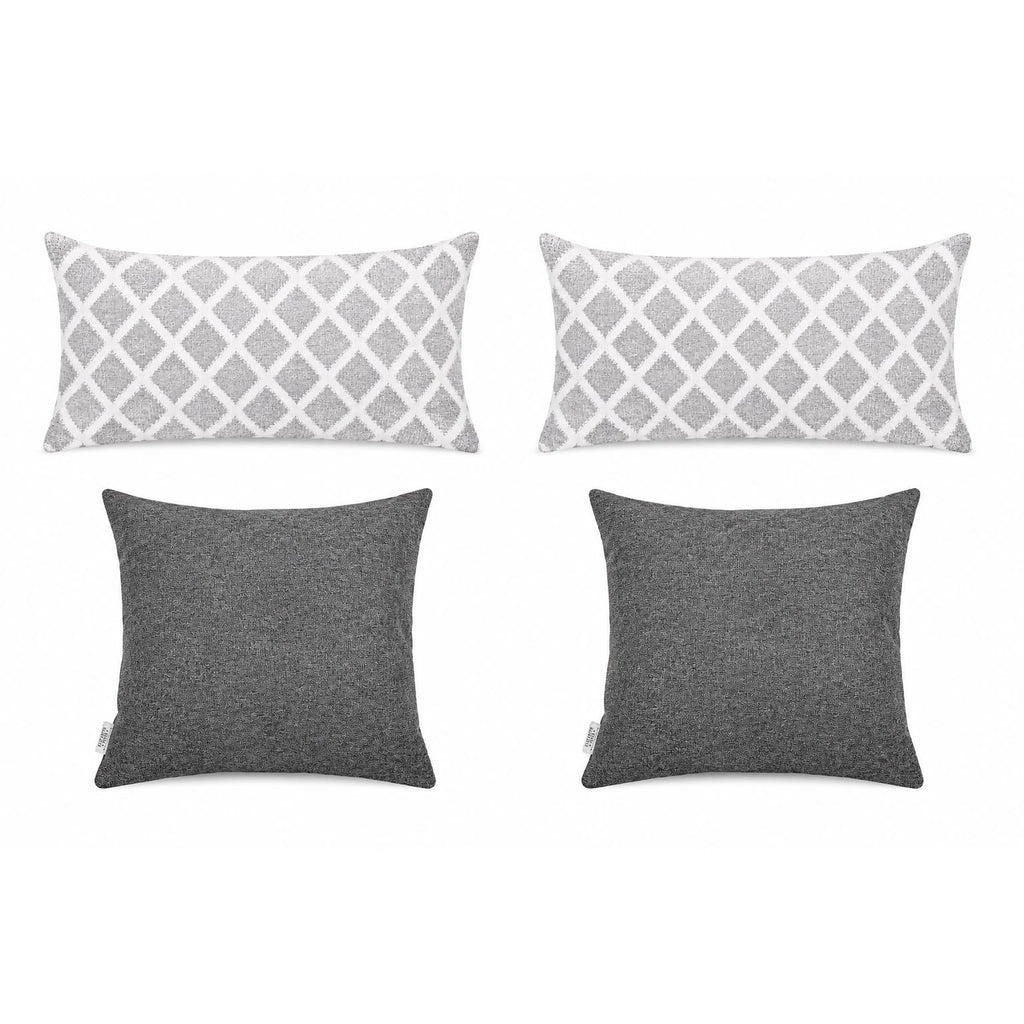 Pack Gris 4 cojines decorativos con relleno Elizabeth Peper