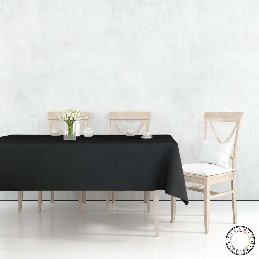 Mantel Para Mesa De Tela Color Negro
