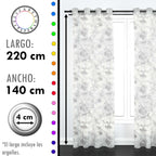 Set de Cortinas Visillo 2 Paños de 140 x 220 cm Gris