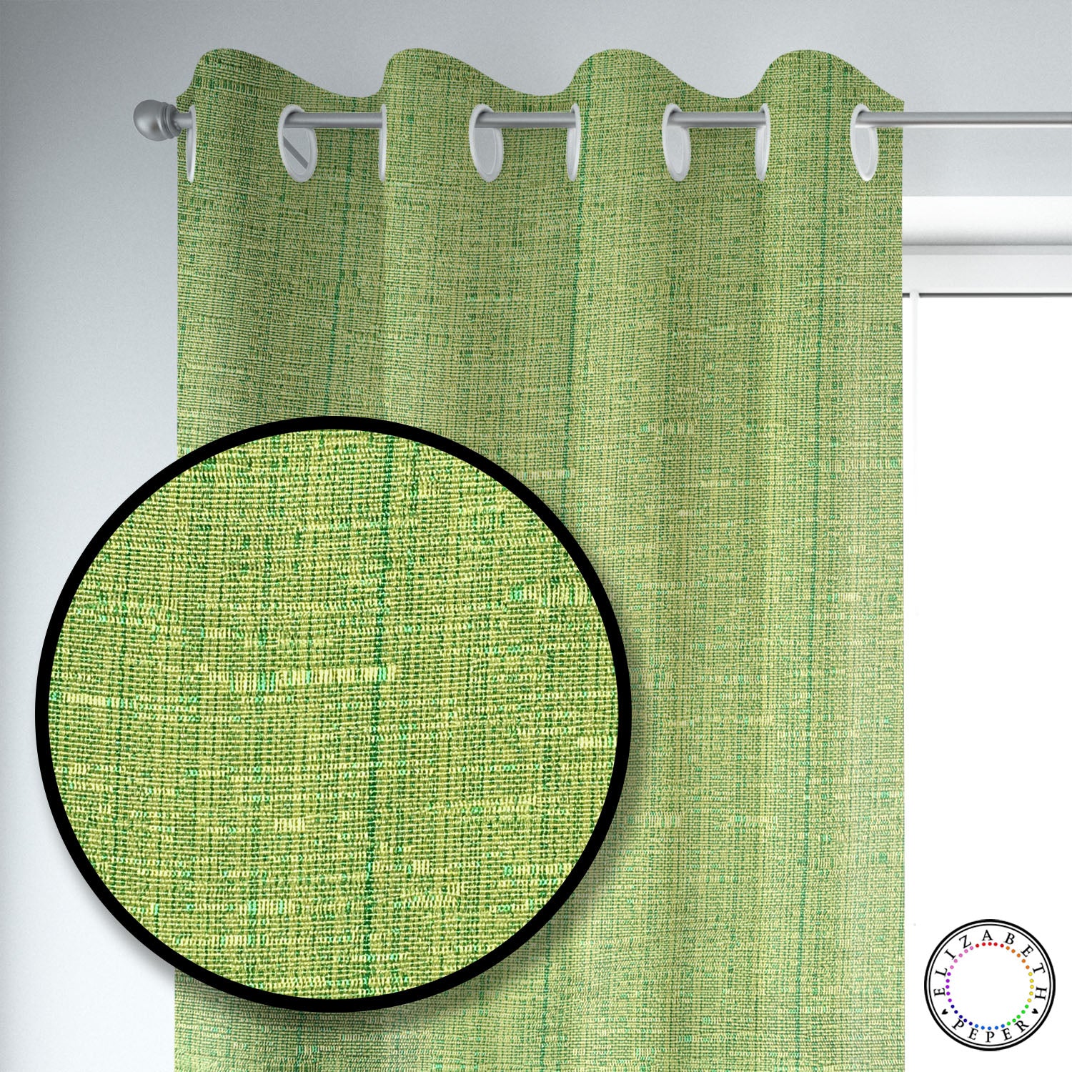 Set de Cortinas Hogar 2 Paños de 140 x 220 cm Verde