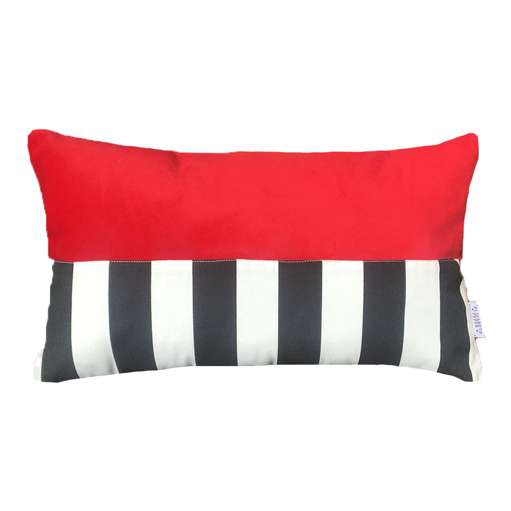 Funda Cojín Decorativo diseño Suave Rojo Rayas Blanco y Negro