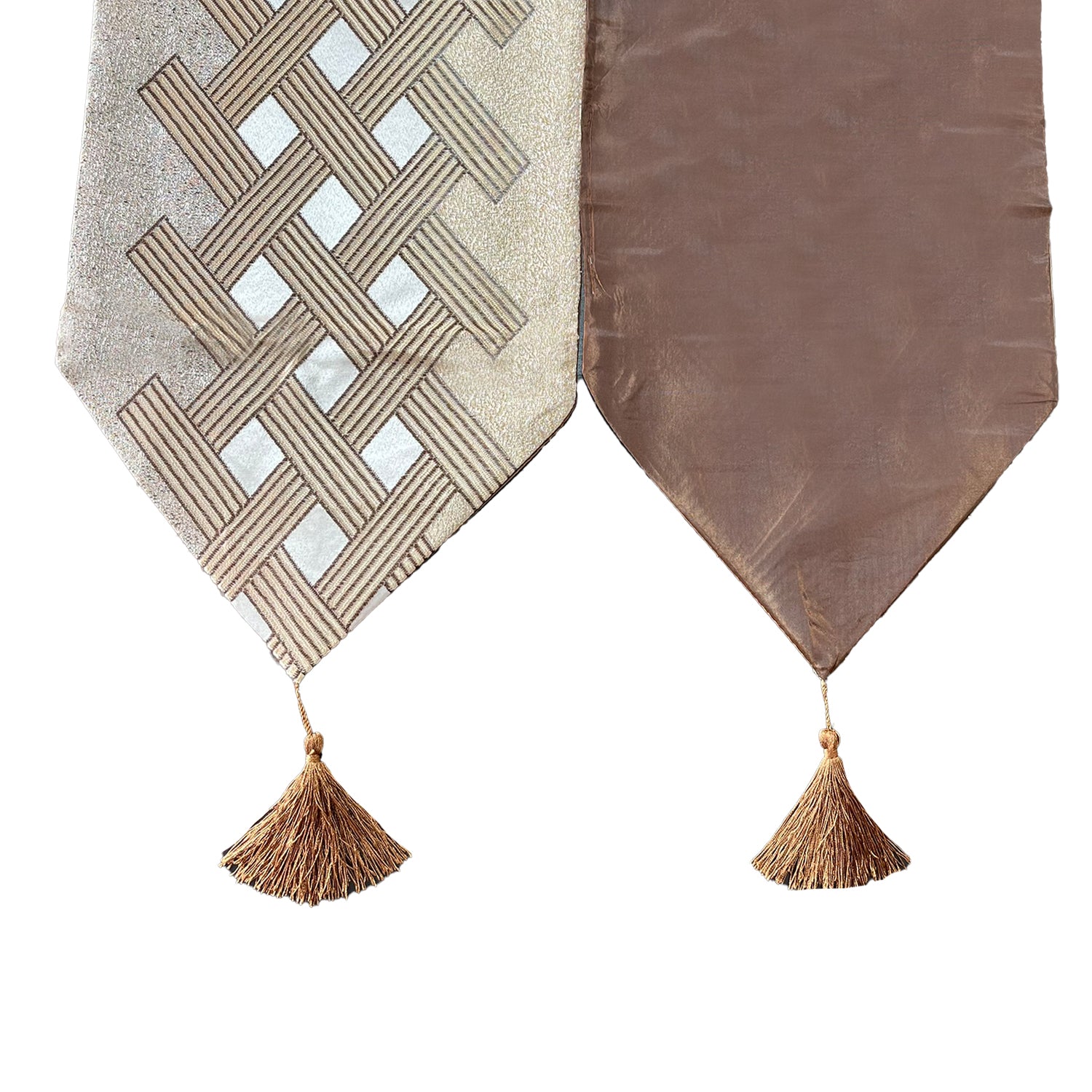 Camino De Mesa Con Diseño Dorado Cafe