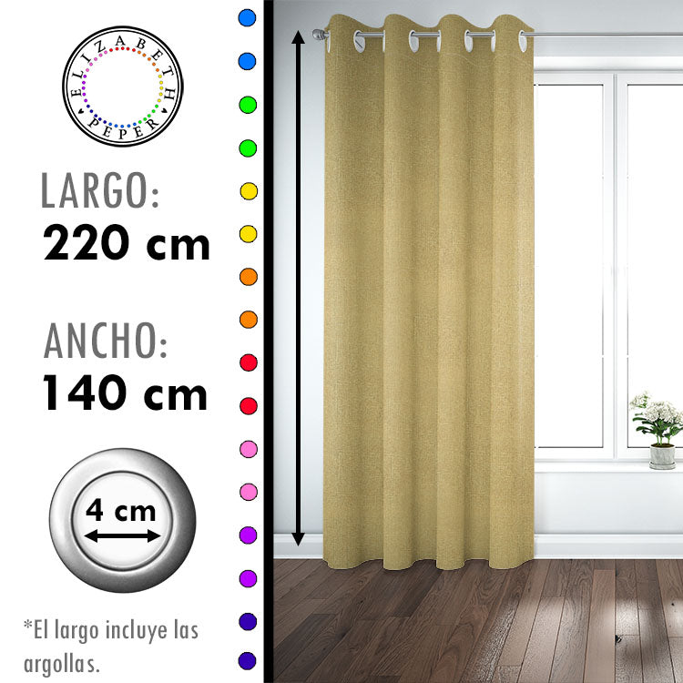 Set de Cortinas Blackout 2 Paños de 140 x 220 cm Amarillo