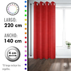 Set de Cortinas Blackout 2 Paños de 140 x 220 cm Rojo