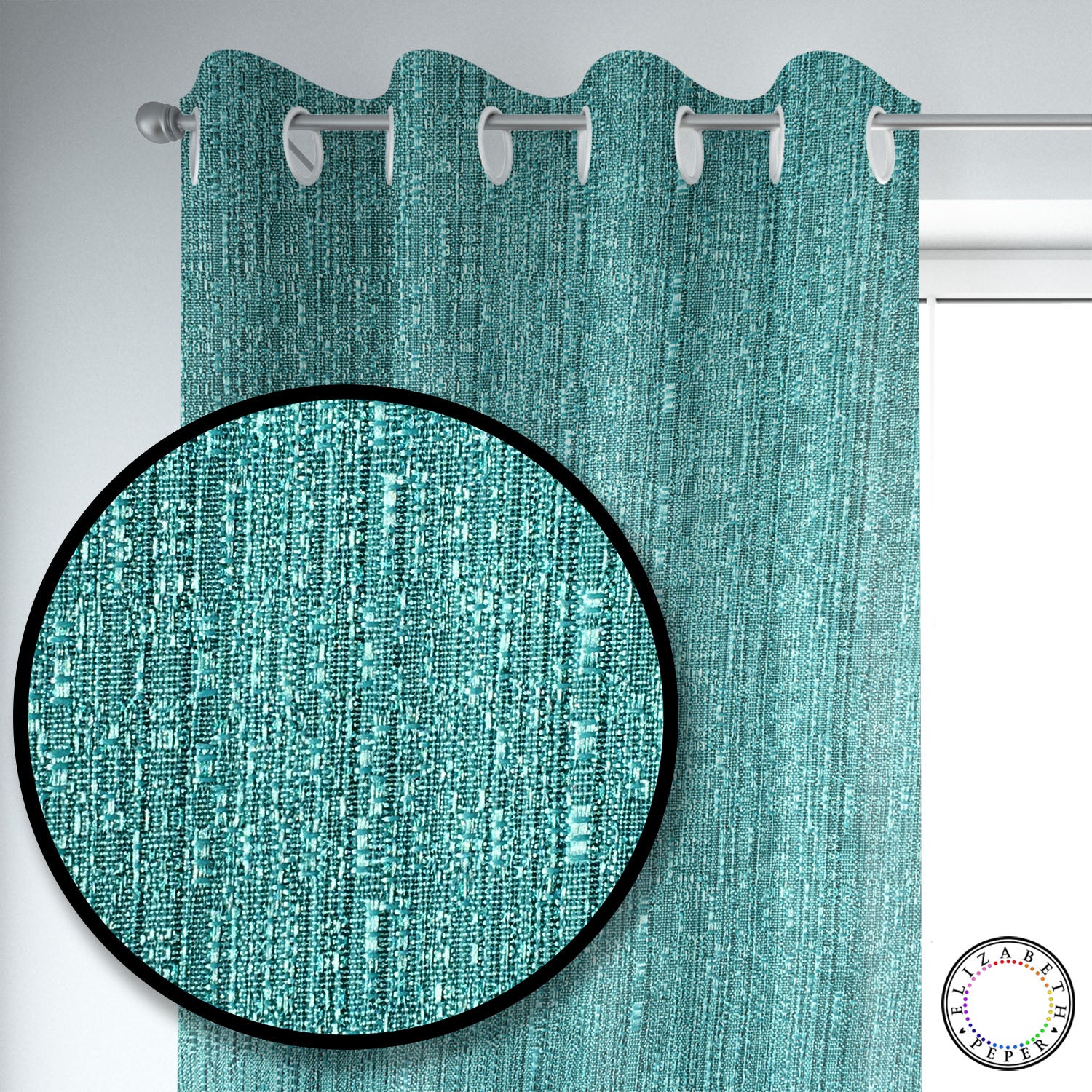 Set de Cortinas Hogar 2 Paños de 140 x 220 cm Turquesa