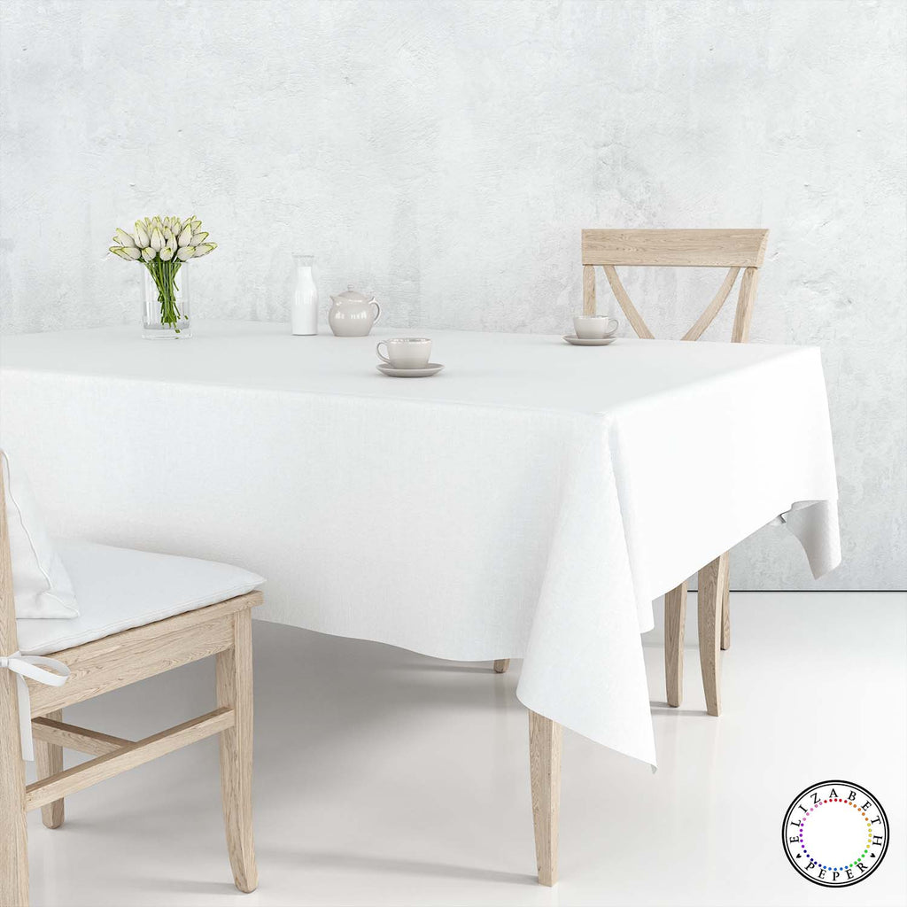 Mantel Para Mesa De Tela Color Blanco