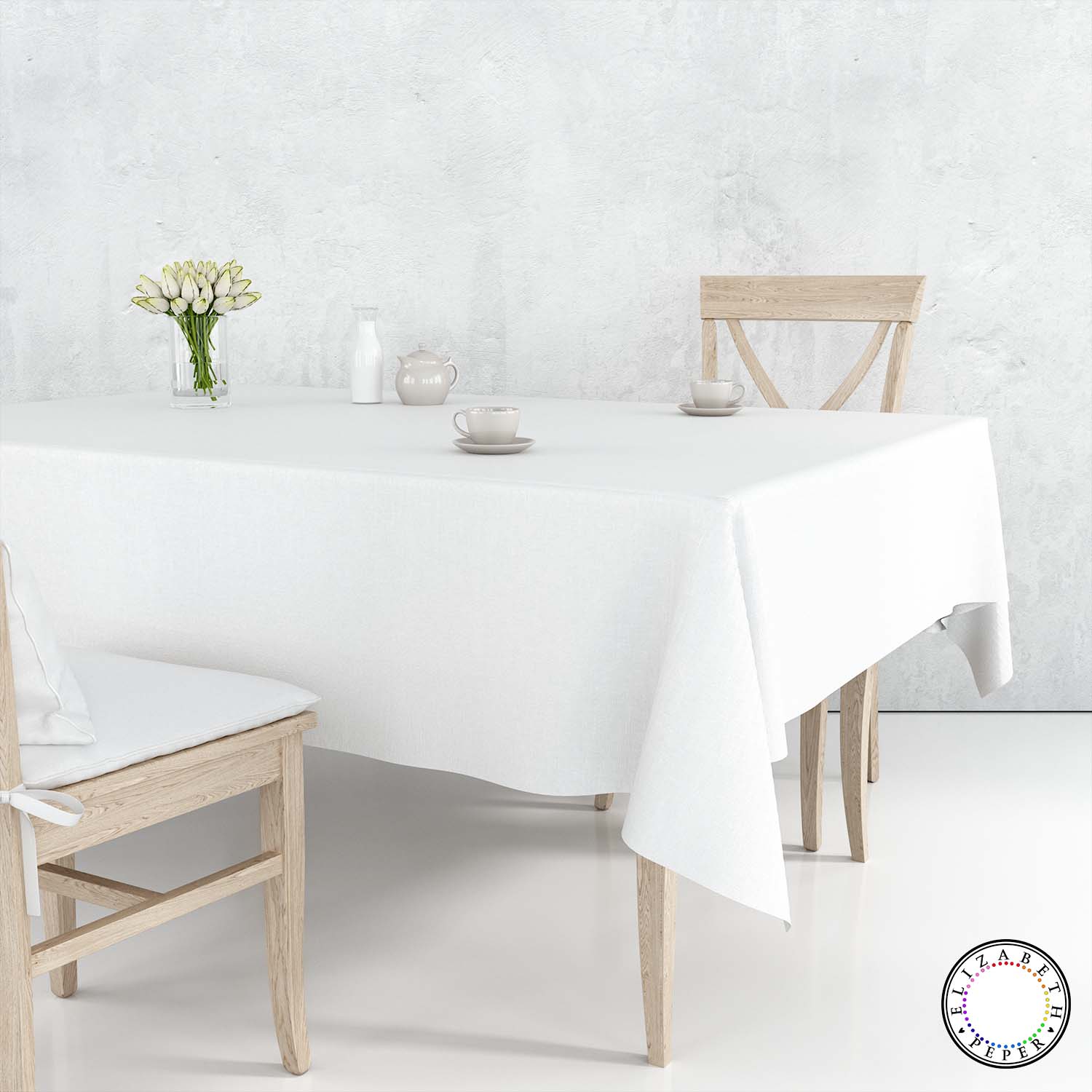 Mantel Para Mesa De Tela Color Blanco