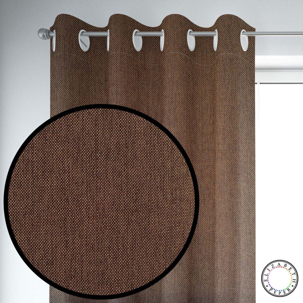 Set de Cortinas Textura Lino 2 Paños de 145 x 220 cm Café