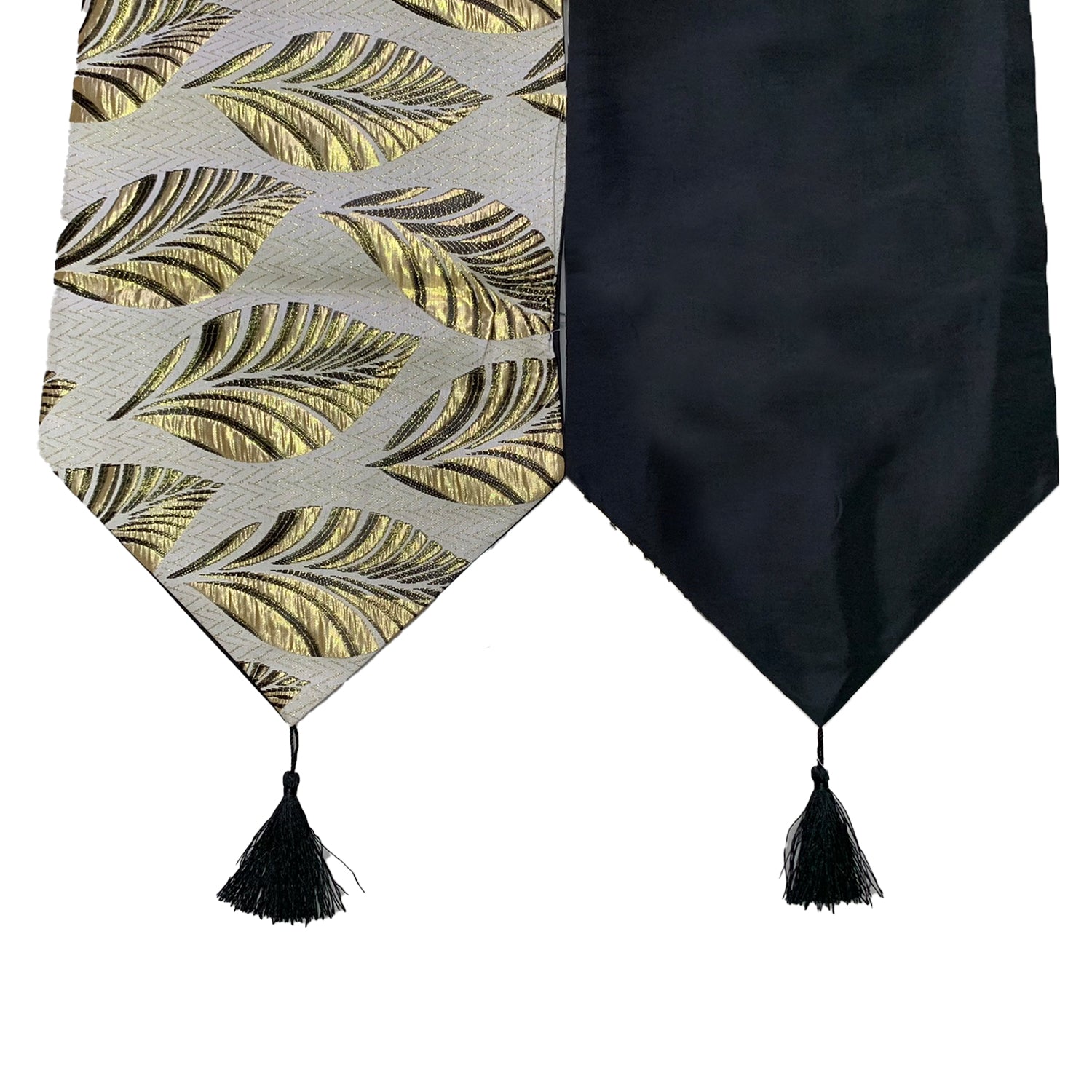 Camino De Mesa Con Diseño Negro con Dorado