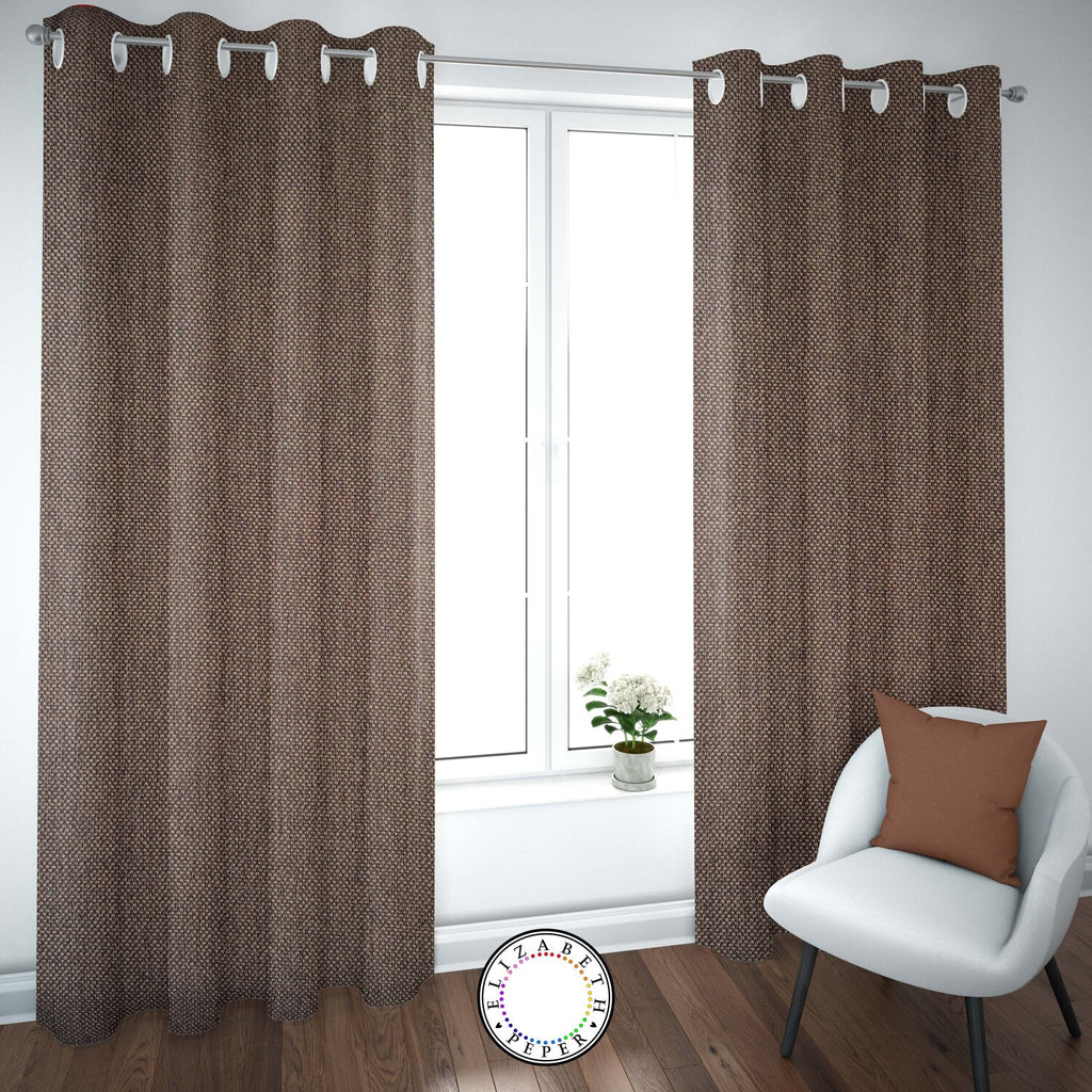 Set de Cortinas Textura Lino 2 Paños de 145 x 220 cm Café