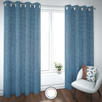 Set de Cortinas Textura Lino 2 Paños de 145 x 220 cm Azul