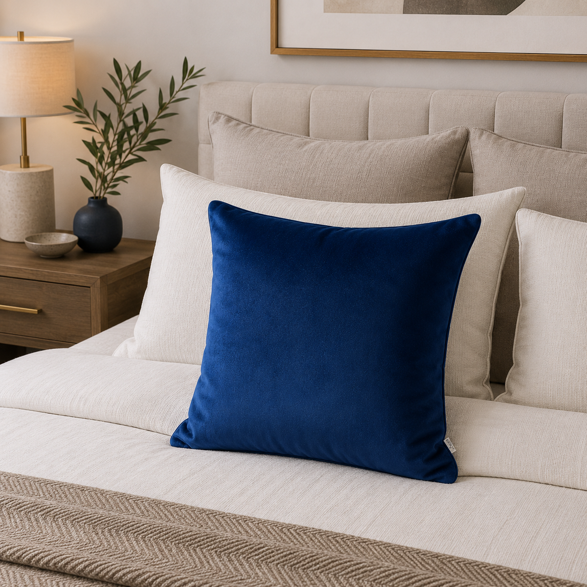 Funda Cojín Decorativo diseño suave Azul
