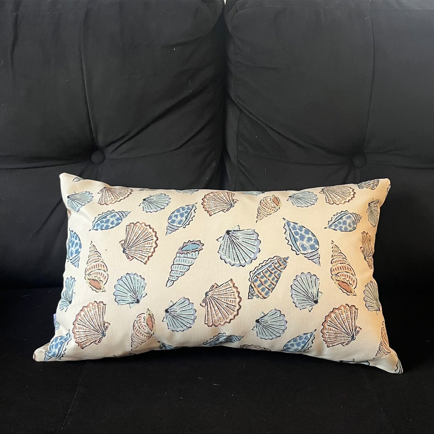 Funda Cojin Decorativo Diseño Caracoles Azul